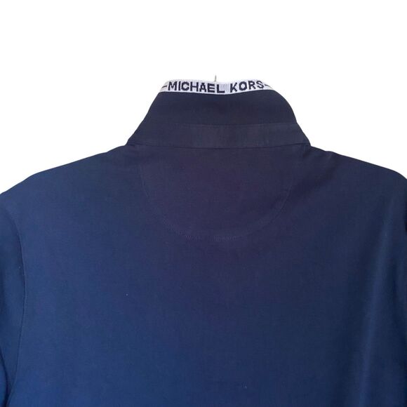 Michael More Polo Shirt Men Navy Logo Short Sleeve Preppy Nautical Golf Casual - Picture 5 of 8